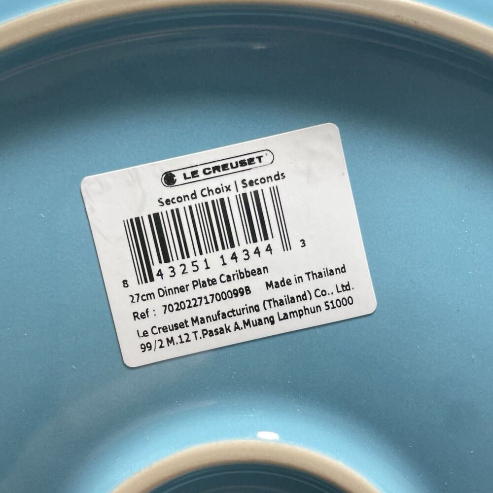 Le Creuset Stoneware Caribbean Blue 10.5 In Dinner Plates Second choix NEW - Picture 4 of 6